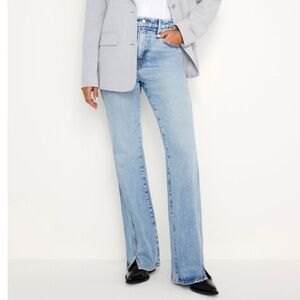 Good American bootcut jeans high rise Curve boot Twisted Outseam Mini Slit 14 32